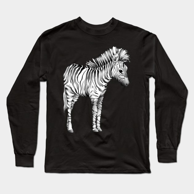 Cute Baby Zebra Long Sleeve T-Shirt by Zodiart